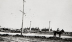 Man on horseback in front of Battery A & B