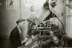 I. M. Deacon Jones and a linotype machine