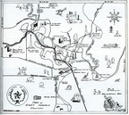 Hand-drawn map of Goose Creek and Pelly, circa 1941