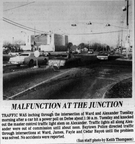 Traffic at the intersection of Ward and Alexander, 1980