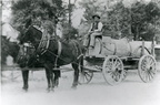 Joseph Isaacs hauling water, circa 1916-1919
